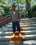 Zip Hoodie in Brown with Terry Cloth Cutout Tie Detail