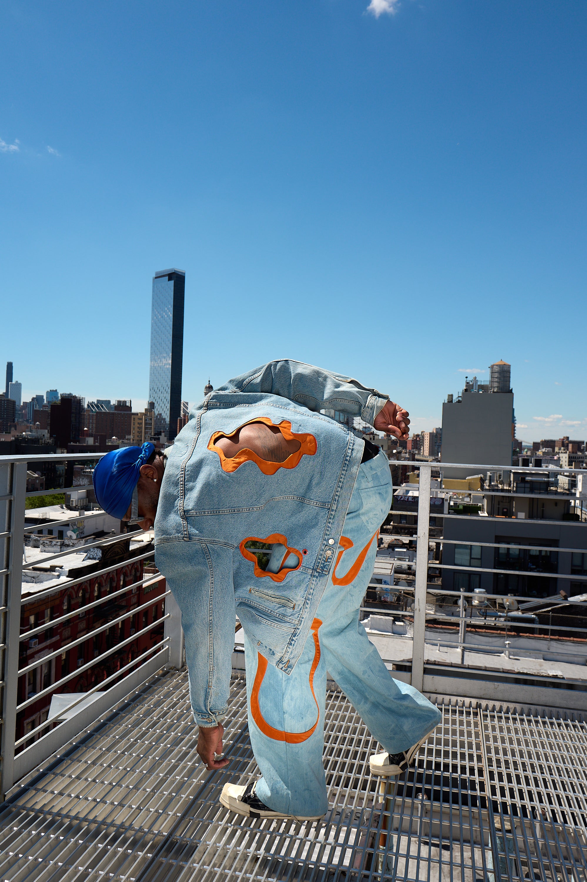 Made-To-Order Light Wash Amoeba Pants