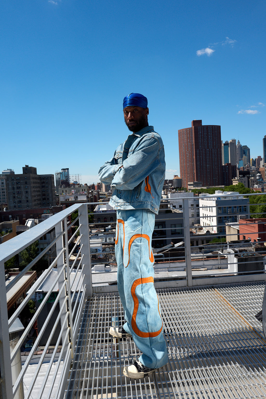 Made-To-Order Light Wash Amoeba Pants