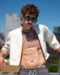 The Cropped Sand Tie Button-Down
