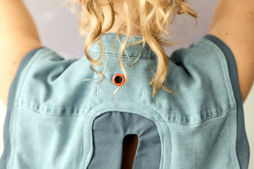 Denim Sleeveless Button-down