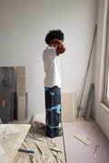 Denim Pants with Blue Terry Cloth