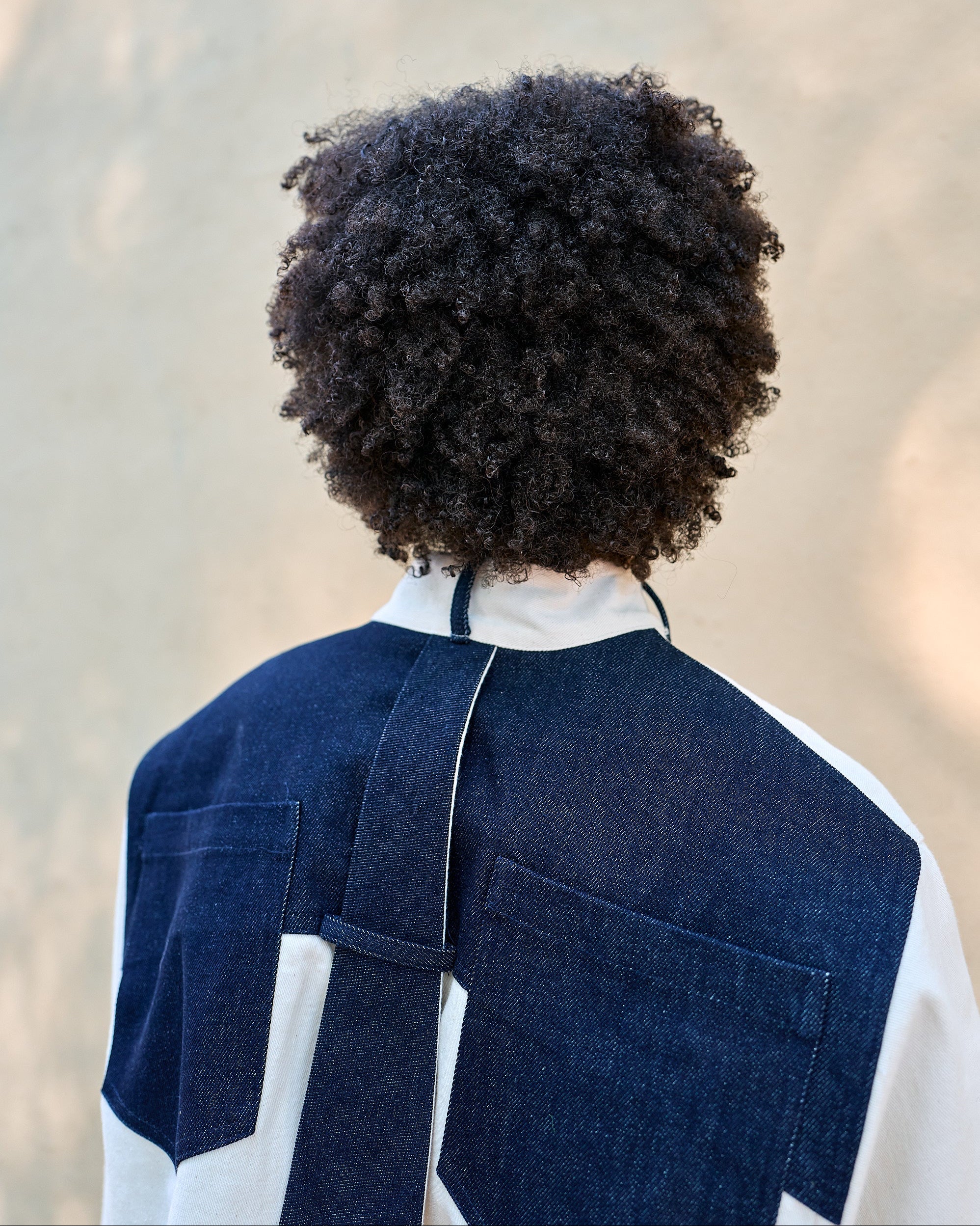 The Cropped Denim Tie Button-Down